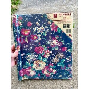 MBI The Album People Magnetic Photo Album 40 Pages Floral Navy Blue Vintage 1209